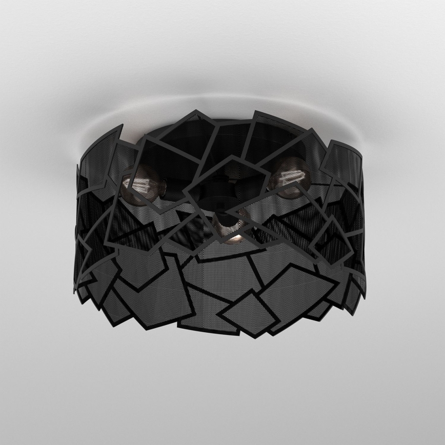 Plafón CAMO 3xE27/15W/230V negro