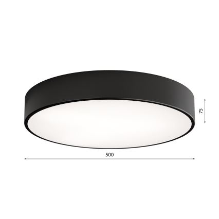 Plafón CLEO 4xE27/24W/230V diá. 50 cm negro