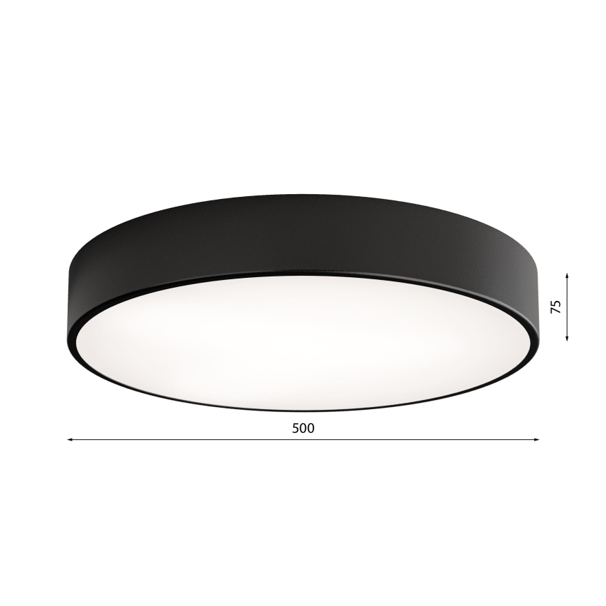 Plafón CLEO 4xE27/24W/230V diá. 50 cm negro