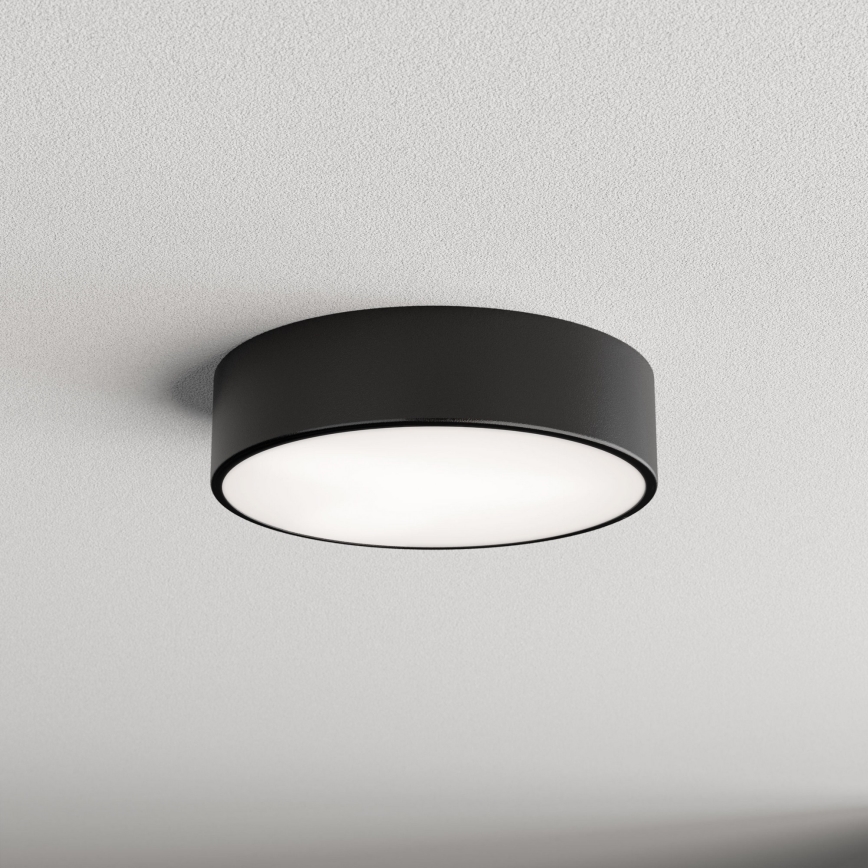 Plafón con sensor CLEO 2xE27/24W/230V diámetro 30 cm negro