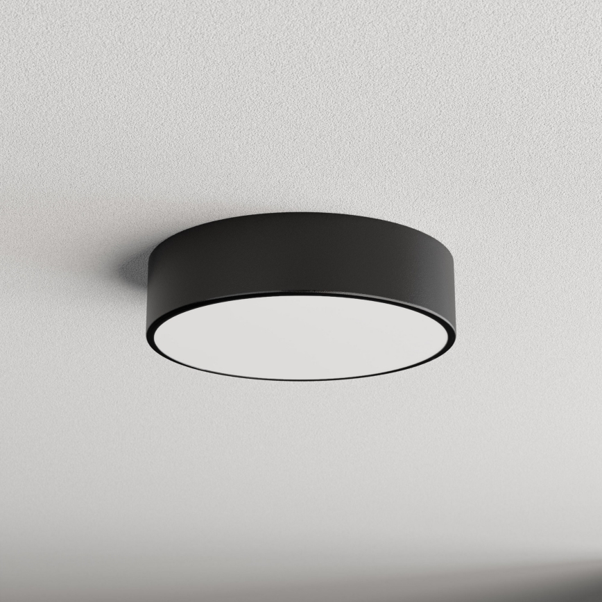 Plafón con sensor CLEO 2xE27/24W/230V diámetro 30 cm negro