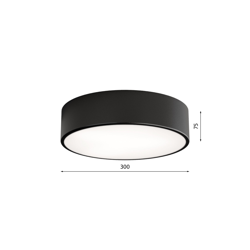 Plafón con sensor CLEO 2xE27/24W/230V diámetro 30 cm negro