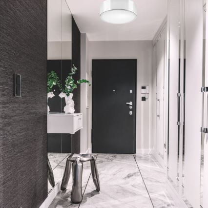 Plafón DANTE 1xE27/60W/230V diá. 26 cm cromo brillante