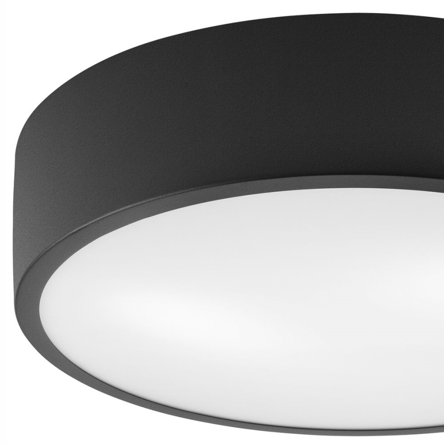 Plafón DANTE 1xE27/60W/230V diá. 26 cm negro