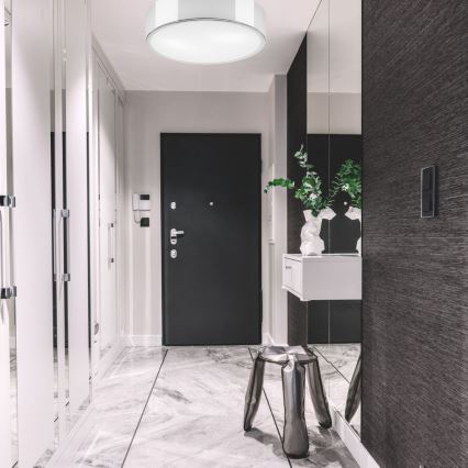 Plafón DANTE 2xE27/60W/230V diá. 36 cm cromo brillante