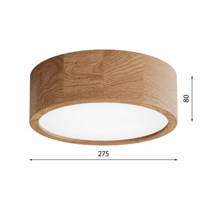 Plafón de baño CLEO 2xE27/24W/230V IP54 diá. 27,5 cm roble