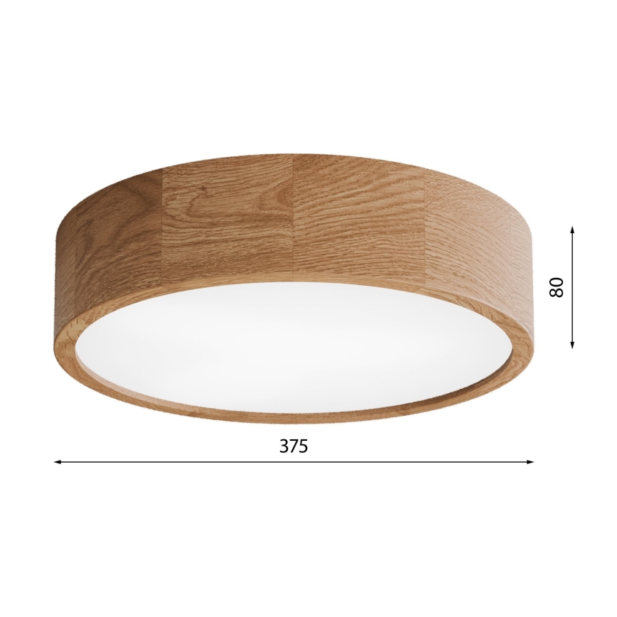 Plafón de baño CLEO 3xE27/24W/230V IP54 diá. 37,5 cm roble