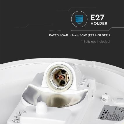 Plafón de baño con sensor 1xE27/60W/230V IP44 ø 29,6 cm