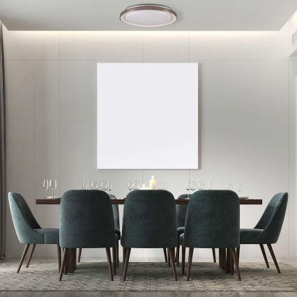 Luz de techo LED regulable para baño GRAŻYNA LED/72W/230V 3000-6000K diá. 51 cm IP44 gris + control remoto