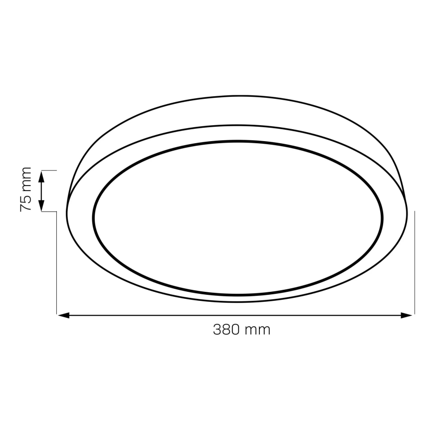 Plafón de baño LED regulable HALINA LED/48W/230V 3000-6000K d. 38 cm IP44 negro + control remoto