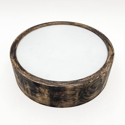Plafón de baño OAK SMOKY 2xE27/15W/230V IP54 ø 27,5 cm roble/marrón
