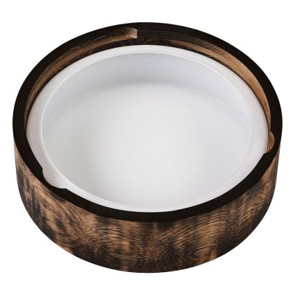 Plafón de baño OAK SMOKY 2xE27/15W/230V IP54 ø 27,5 cm roble/marrón