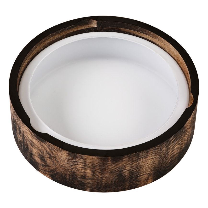 Plafón de baño OAK SMOKY 2xE27/15W/230V IP54 ø 27,5 cm roble/marrón