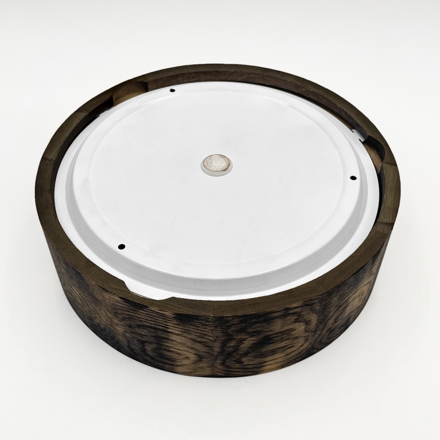Plafón de baño OAK SMOKY 2xE27/15W/230V IP54 ø 27,5 cm roble/marrón
