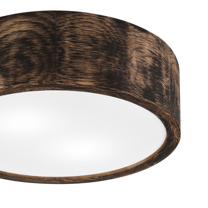 Plafón de baño OAK SMOKY 2xE27/15W/230V IP54 ø 27,5 cm roble/marrón