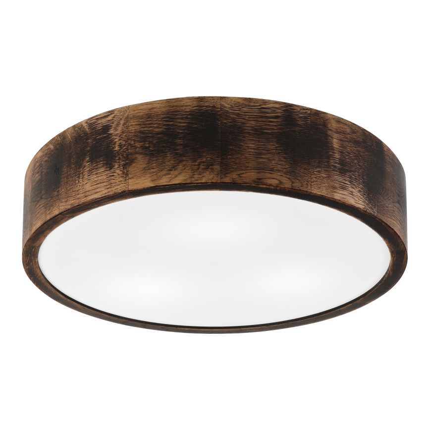 Plafón de baño OAK SMOKY 3xE27/15W/230V IP54 ø 37,5 cm roble/marrón
