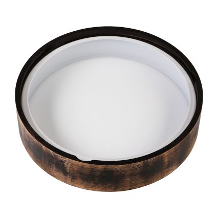 Plafón de baño OAK SMOKY 3xE27/15W/230V IP54 ø 37,5 cm roble/marrón