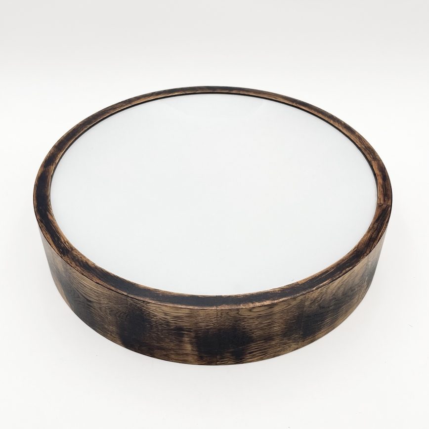 Plafón de baño OAK SMOKY 3xE27/15W/230V IP54 ø 37,5 cm roble/marrón