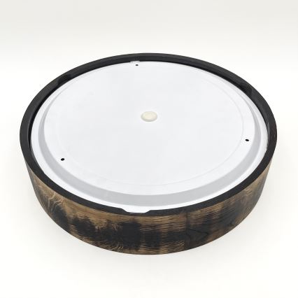 Plafón de baño OAK SMOKY 3xE27/15W/230V IP54 ø 37,5 cm roble/marrón