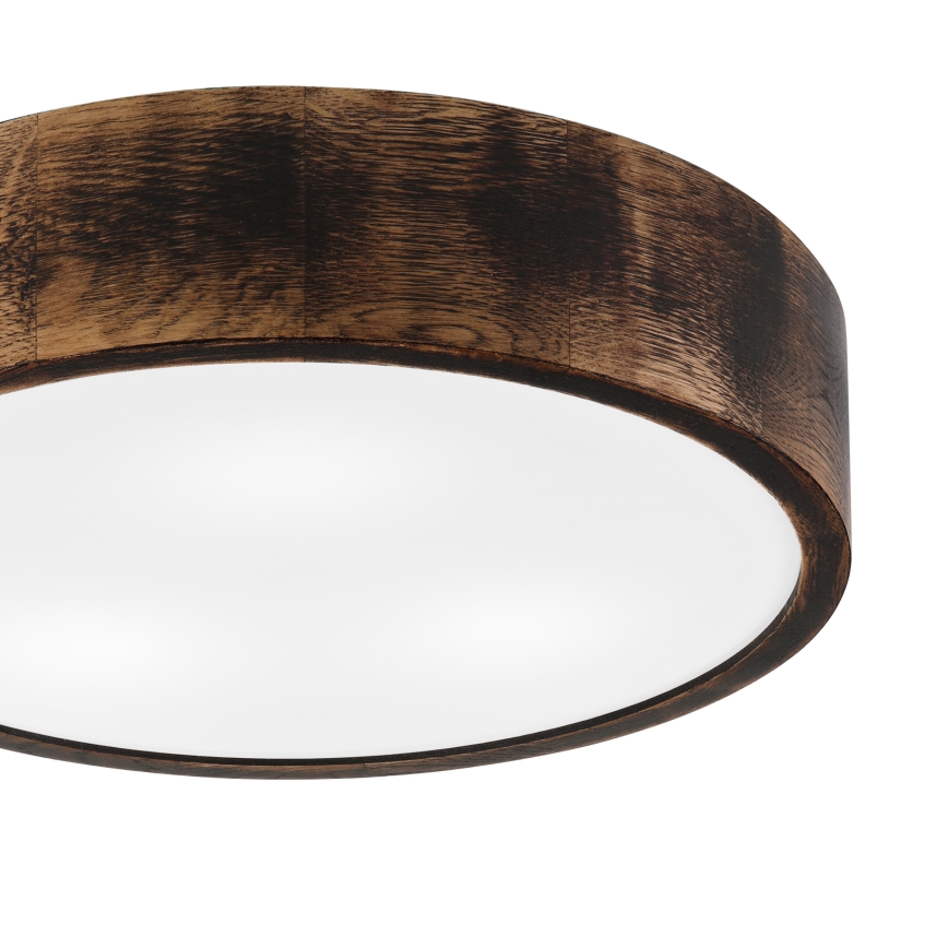 Plafón de baño OAK SMOKY 3xE27/15W/230V IP54 ø 37,5 cm roble/marrón