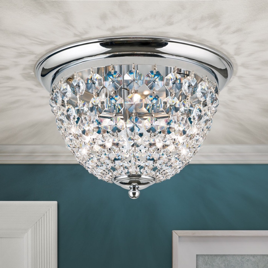 Plafón de cristal PLAFOND 3xE27/40W/230V diá. 35 cm cromo brillante