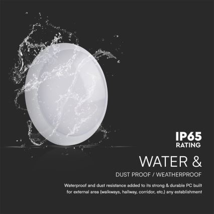 Plafón de emergencia LED con sensor LED/8W/16W/20W/230V IP65 3000/4000/6500K diá. 32 cm