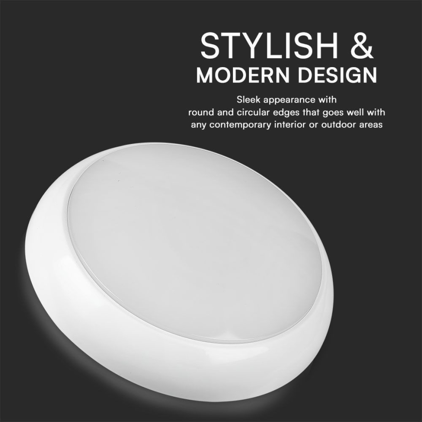 Plafón de emergencia LED con sensor LED/8W/16W/20W/230V IP65 3000/4000/6500K diá. 32 cm