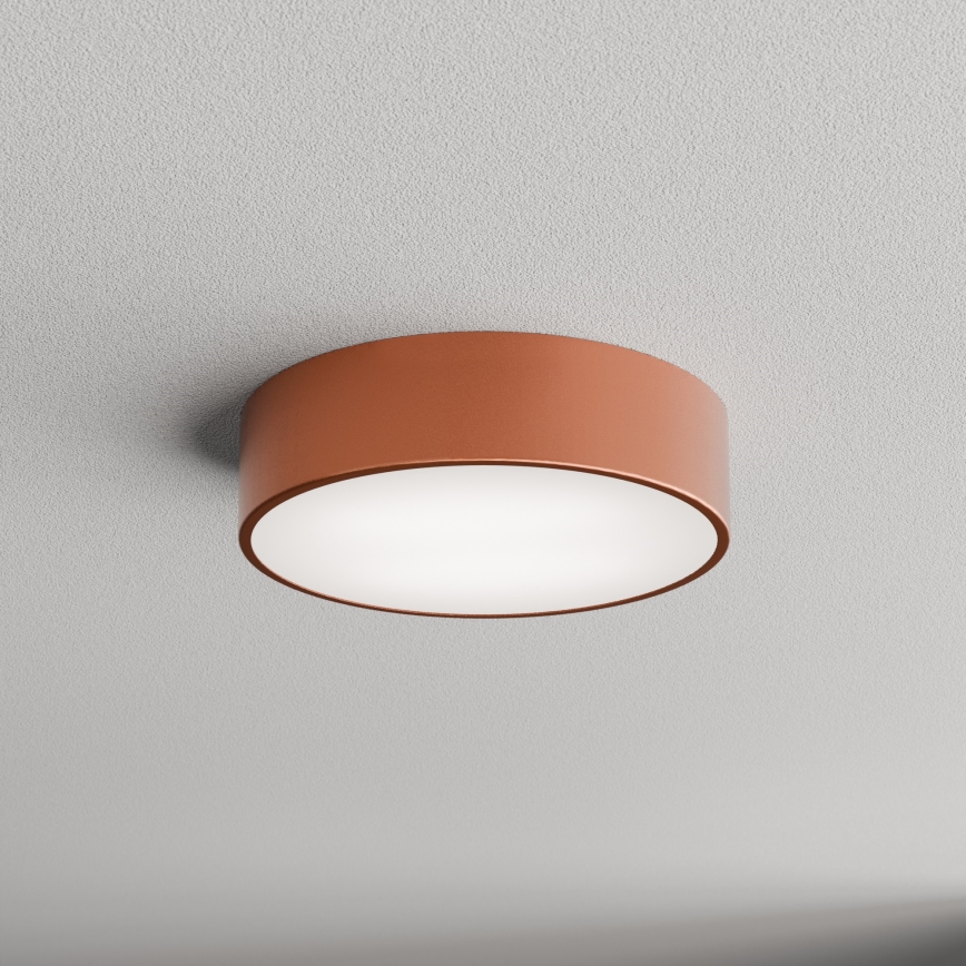 Plafón de exterior con sensor CLEO 2xE27/24W/230V Ø 30 cm cobre IP54