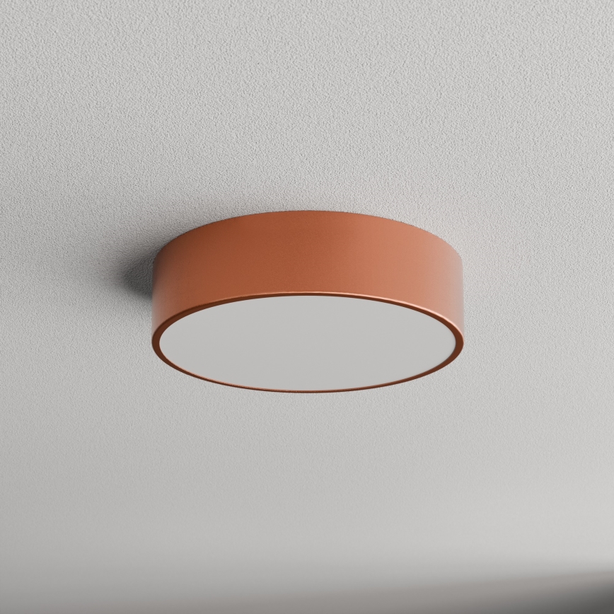 Plafón de exterior con sensor CLEO 2xE27/24W/230V Ø 30 cm cobre IP54