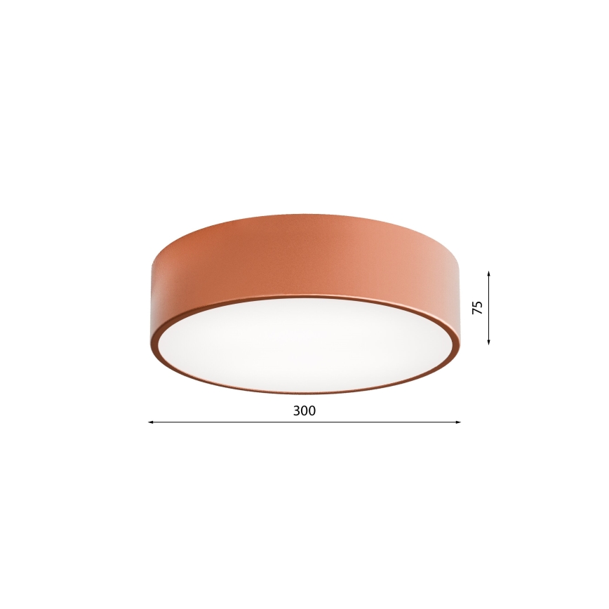 Plafón de exterior con sensor CLEO 2xE27/24W/230V Ø 30 cm cobre IP54