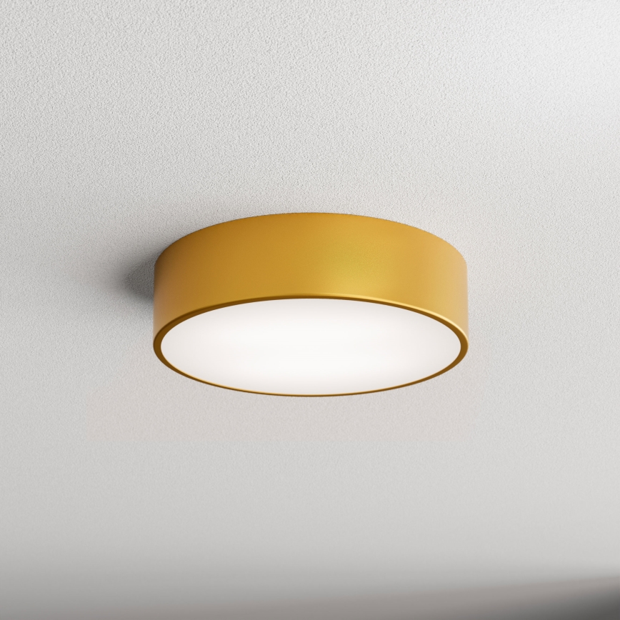 Plafón de exterior con sensor CLEO 2xE27/24W/230V Ø 30 cm dorado IP54