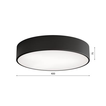 Plafón de exterior con sensor CLEO 3xE27/24W/230V ø 40 cm negro IP54