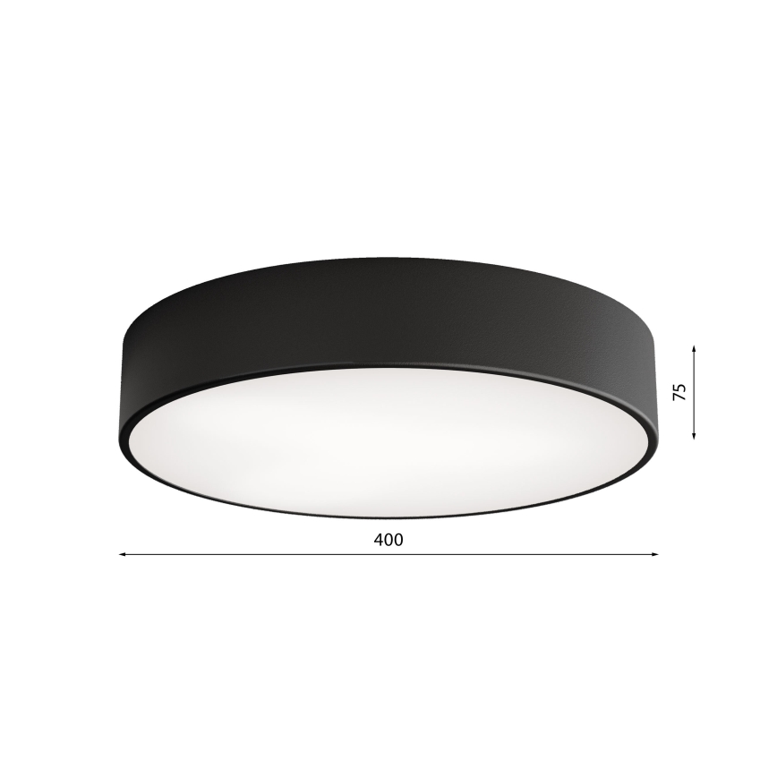 Plafón de exterior con sensor CLEO 3xE27/24W/230V ø 40 cm negro IP54
