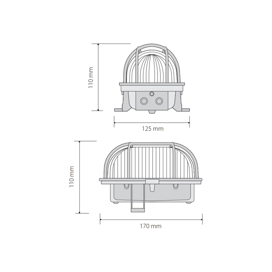 Plafón de exterior OVAL 1xE27/60W/230V IP44