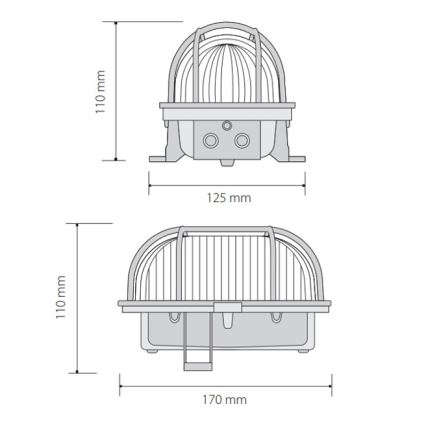 Plafón de exterior OVAL 1xE27/60W/230V IP44 marrón
