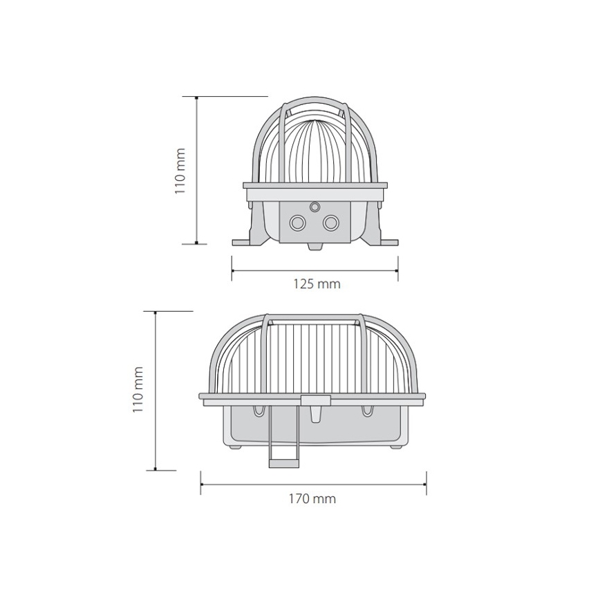 Plafón de exterior OVAL 1xE27/60W/230V IP44 marrón