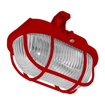Plafón de exterior OVAL 1xE27/60W/230V IP44 rojo