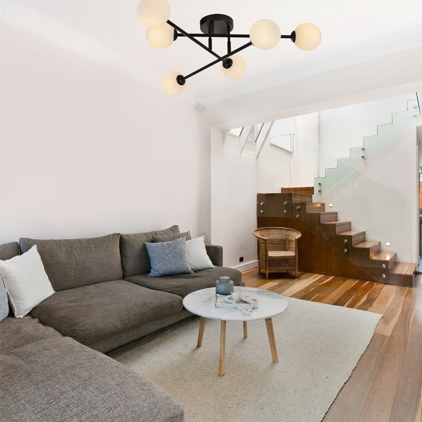 Plafón de techo DORADO 6xG9/28W/230V negro