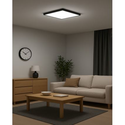 Plafón de techo LED/32W/230V 3000/4000/6500K 40x40 cm negro