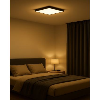 Plafón de techo LED/32W/230V 3000/4000/6500K 40x40 cm negro