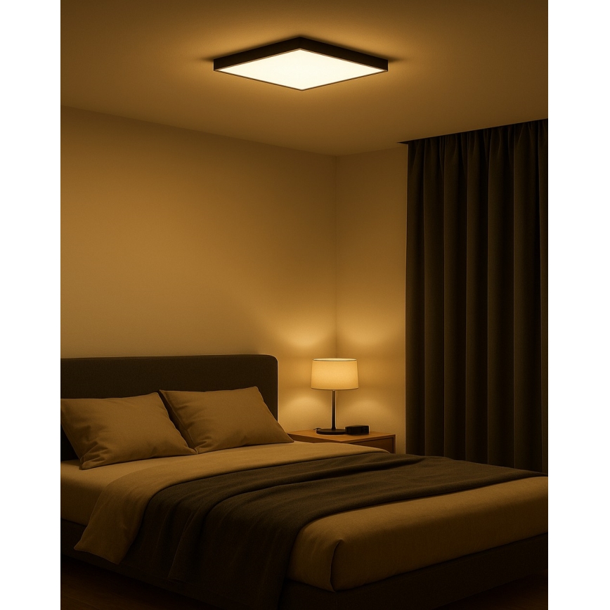 Plafón de techo LED/32W/230V 3000/4000/6500K 40x40 cm negro