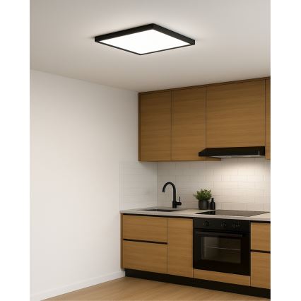 Plafón de techo LED/32W/230V 3000/4000/6500K 40x40 cm negro