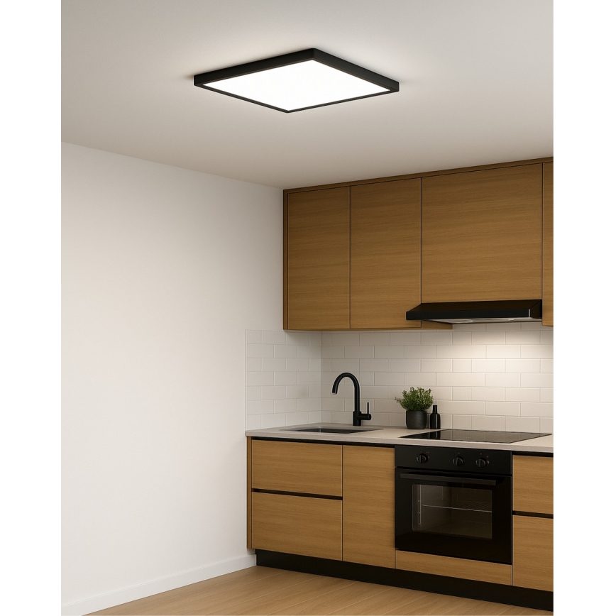 Plafón de techo LED/32W/230V 3000/4000/6500K 40x40 cm negro
