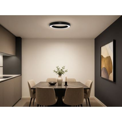 Plafón de techo LED/80W/230V 3000/4000/6500K Ø 80 cm negro