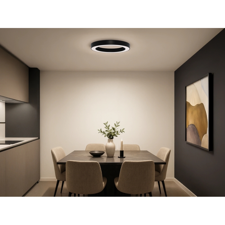 Plafón de techo LED/80W/230V 3000/4000/6500K Ø 80 cm negro