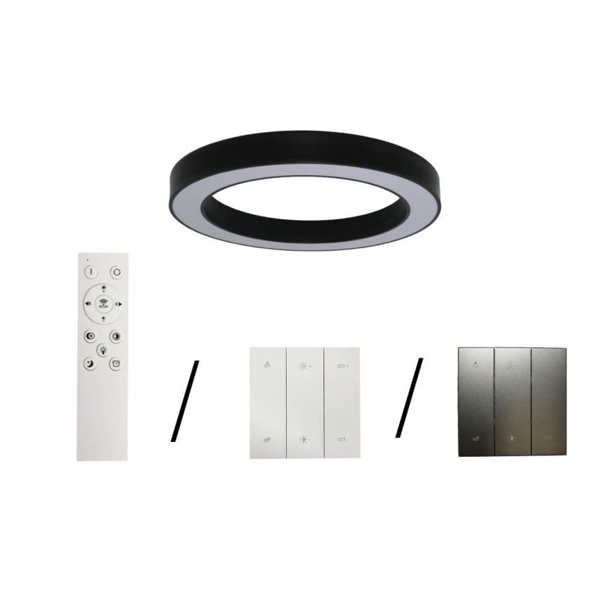 Plafón de techo LED/80W/230V 3000/4000/6500K Ø 80 cm negro