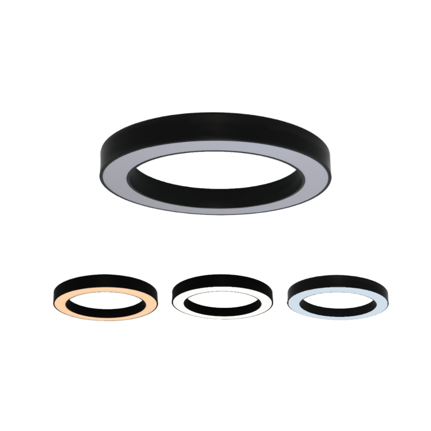 Plafón de techo LED/80W/230V 3000/4000/6500K Ø 80 cm negro
