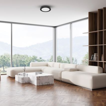 Plafón de techo LED EVORA/6W/230V 3000/4000/6000K Ø 14 cm negro