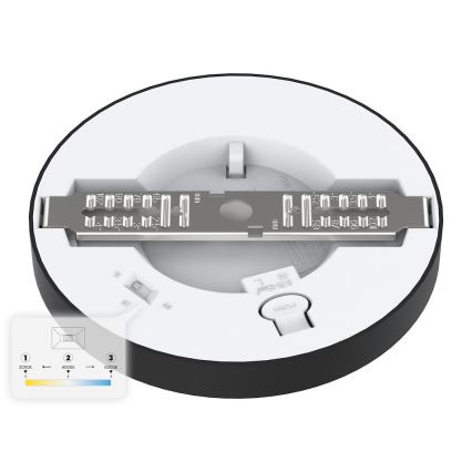 Plafón de techo LED EVORA/6W/230V 3000/4000/6000K Ø 14 cm negro