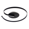 Plafón de techo LED LORENZO, 22 W, 230 V, Ø 50 cm, negro